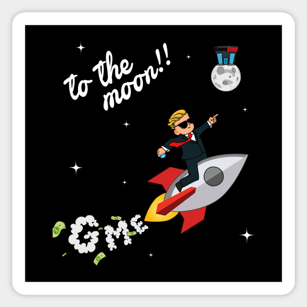 To the moon with WSB Sticker by JamesCMarshall